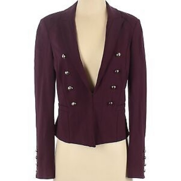 White House Black Market size 4 burgundy jacket - Picture 3 of 4